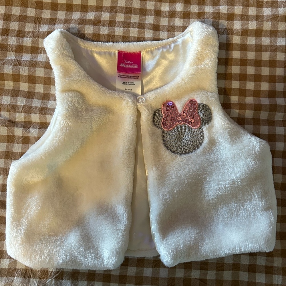 Disney Mickey Mouse Faux Fur Toddlers Vest Size 4